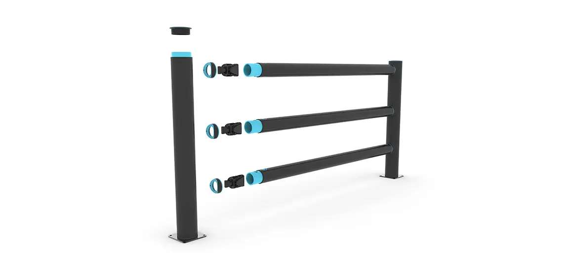 iFlex Pedestrian Barrier 3 Rail Cold Storage - Image 5